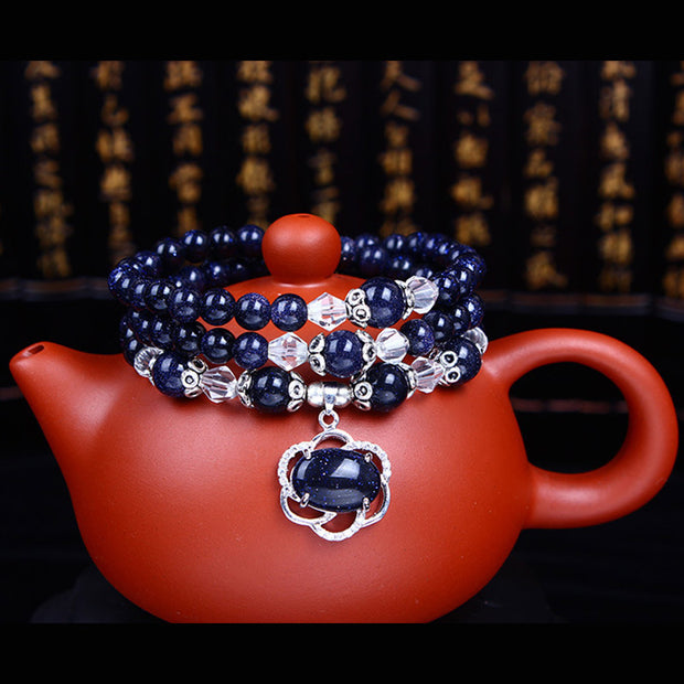Buddha Stones Blue Sandstone Wealth Gemstone Bracelet Necklace Bracelet Necklaces & Pendants BS 3