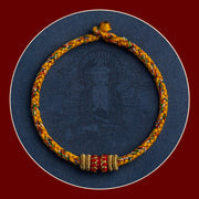 Buddha Stones Tibet Handmade Chinese Zodiac Natal Buddha Luck Strength Braided String Bracelet Bracelet BS 24