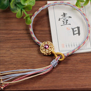 Buddha Stones Tibet Handmade Eight Thread Peace Knot Braided Healing Bracelet