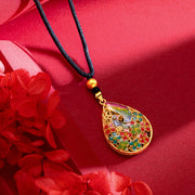 Buddha Stones Colorful Phoenix Flower Luck Strength Necklace Pendant Necklaces & Pendants BS 2