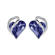 Natural Various Gemstone Birthstone Crystal Love Stud Earrings (Extra 40% Off | USE CODE: FS40) Earrings BS 09a-September-Bermuda Sapphire Blue