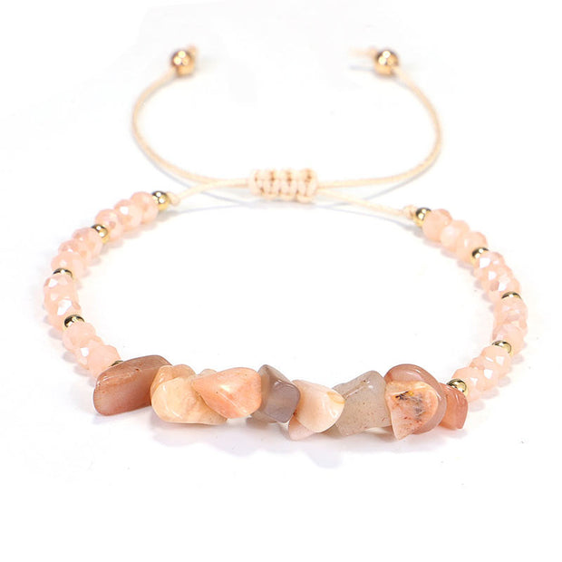 Buddha Stones Amethyst Purify Knit Bracelet Bracelet BS Pink Crystal