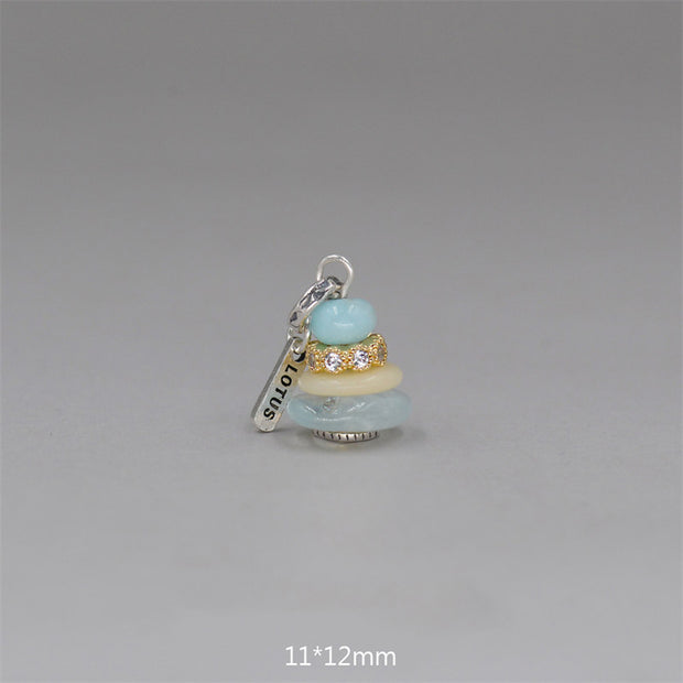 Buddha Stones Zen Cairn Labradorite Various Crystals Calm Pendant Necklace Necklaces & Pendants BS Amazonite&Topaz&Aquamarine Pendant 11*12mm