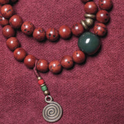 Buddha Stones Bodhi Seed Cyan Jade Copper Peace Luck Bracelet Bracelet BS 9