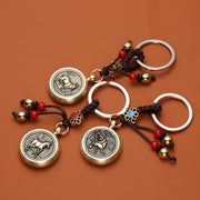 Buddha Stones 12 Chinese Zodiac Blessing Wealth Fortune Keychain Key Chain BS 2