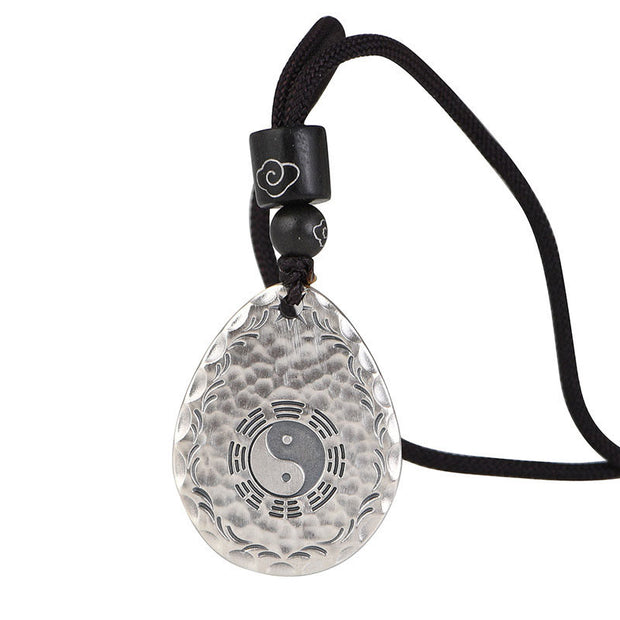 Buddha Stones Vintage 999 Sterling Silver Yin Yang Bagua Water Drop Design Balance Harmony Necklace Pendant Necklaces & Pendants BS 14