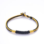 Buddha Stones Tibetan Handmade Braid Luck String Protection Bracelet Bracelet BS Black 19CM