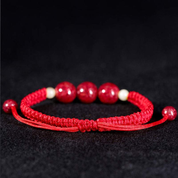 Buddha Stones Cinnabar Blessing Red String Bracelet For Kids Bracelet BS 4