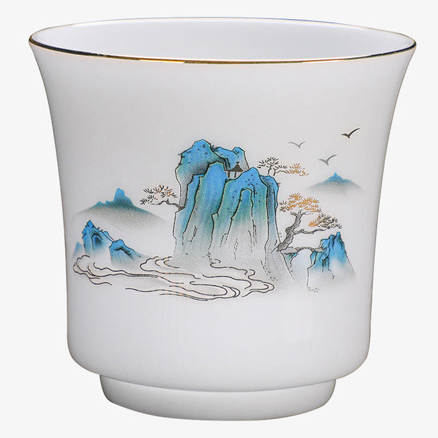 Buddha Stones Mountains Rivers Tree Ceramic Teacup Kung Fu Tea Cup 120ml