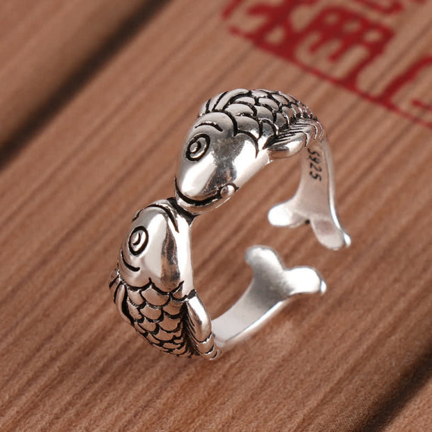 Buddha Stones Luck Koi Fish Wealth Prosperity Bracelet Ring