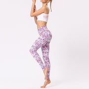 Buddha Stones Multicolored Print Flowers Pants Sports Exercise Fitness High Waist Leggings Women's Yoga Pants