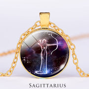 12 Constellations of the Zodiac Moon Starry Sky Protection Blessing Necklace Pendant Necklaces & Pendants BS Gold Sagittarius