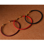 Buddha Stones Simple Design Handmade Luck Braid String Cuff Bracelet Bracelet BS 13