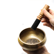 Buddha Stones Tibetan Sound Bowl Handcrafted for Yoga Mindfulness and Meditation Singing Bowl Set