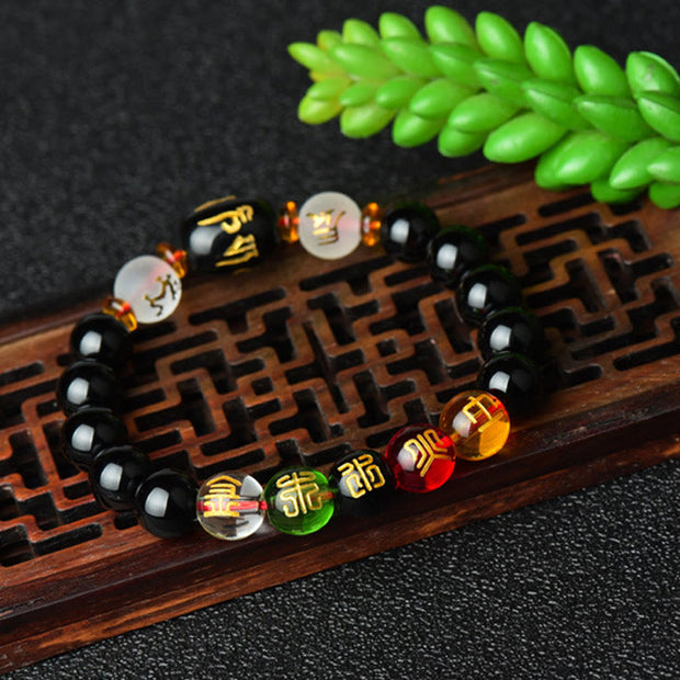 Buddha Stones Tibetan Black Onyx Luck Bracelet