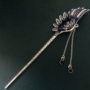 Buddha Stones Phoenix Feather Crystal Tassels Confidence Hairpin Hairpin BS 6
