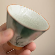 Buddha Stones Persimmon Boat Koi Fish Lotus Ceramic Teacup Kung Fu Tea Cup 50ml