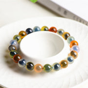 Buddha Stones Natural Colorful Candy Agate Harmony Strength Bead Bracelet