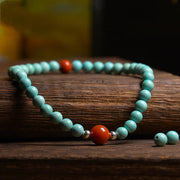 Buddha Stones Turquoise Red Agate Bead Protection Bracelet Bracelet BS 2