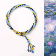 Reincarnation Knot Luck String Protection Braid Bracelet Bracelet BS Blue&Yellow (Wrist Circumference 14-20cm)