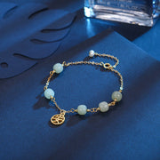Buddha Stones Blue Chalcedony Energy Beads Charm Bracelet