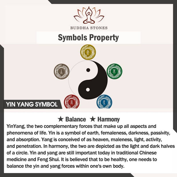 Buddha Stones Yin Yang Symbol Balance Luck Ring