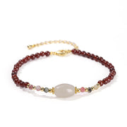 Buddha Stones Garnet Jade Tourmaline Bead Passion Bracelet Bracelet BS Garnet(Purification♥Protection)