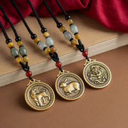 Buddha Stones 12 Chinese Zodiac Blessing Wealth Fortune Necklace Pendant Necklaces & Pendants BS 1