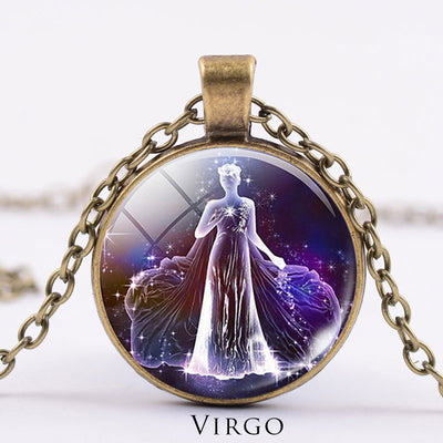 12 Constellations of the Zodiac Moon Starry Sky Protection Blessing Necklace Pendant (Extra 35% Off | USE CODE: FS35)