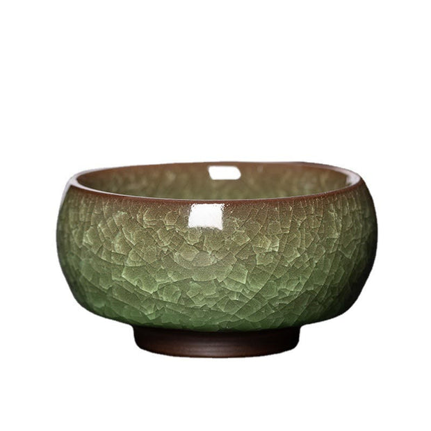 Buddha Stones Chinese Green Ice Crack Design Jianzhan Kiln Change Porcelain Teacup Kung Fu Tea Cup