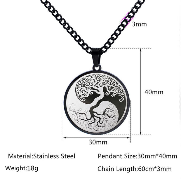 Buddha Stones The Tree of Life Titanium Steel Connection Necklace Pendant Necklaces & Pendants BS 9