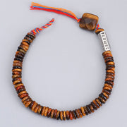 Buddha Stones Tibetan Tiger Eye Om Mani Padme Hum Protection Power Bracelet Bracelet BS 9