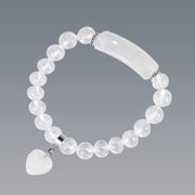 Buddha Stones Natural Quartz Love Heart Healing Beads Bracelet Bracelet BS 34