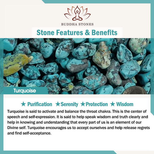 Buddha Stones Oval Turquoise Strength Titanium Steel Necklace Pendant Necklaces & Pendants BS 17
