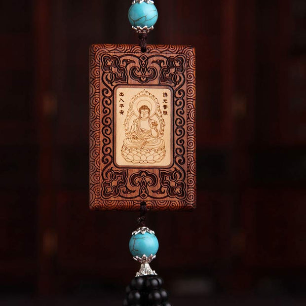 Tibetan Rosewood Boxwood Buddha Calm Compassion Car Decoration (Extra 30% Off | USE CODE: FS30)