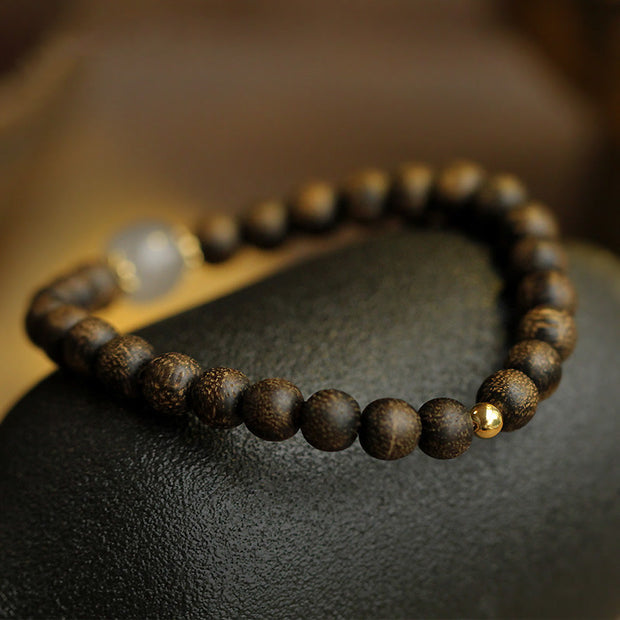 Buddha Stones Agarwood Jade Strength Calm Bracelet Bracelet BS 6