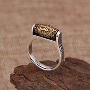 Buddha Stones Tibet Om Mani Padme Hum Carved Design Purity Rotatable Ring Ring BS Om Mani Padme Hum(Love♥Focus)