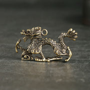 Buddha Stones Year Of The Dragon Mini Brass Dragon Luck Protection Home Decoration Decorations BS Dragon 26*47*10mm