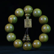 Buddhastoneshop Tibetan Green Sandalwood Cure Bracelet