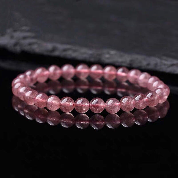 Buddha Stones Natural Rose Quartz Love Caring Bracelet Bracelet BS 2