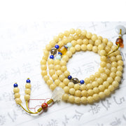 Buddha Stones 108 Beads Bodhi Seed Jade Prosperity Blessing Bracelet Mala Mala Bracelet BS 5