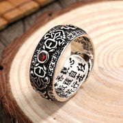 Buddha Stones Tibetan Ruby Copper Wealth Ring Rings BS White