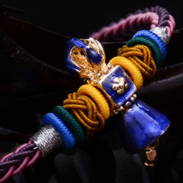 Buddha Stones Tibetan Handmade Dorje Vajra Strength Eight Threads String Bracelet Bracelet BS 2