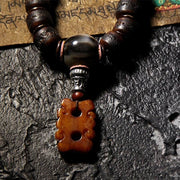 Buddha Stones Tibetan Yak Bone Dzi Bead Turquoise Keep Away Evil Spirits Bracelet Bracelet BS 12