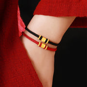 Buddha Stones Tibet 999 Gold Om Mani Padme Hum Engraved Protection Lucky Bead Bracelet Bracelet BS 11