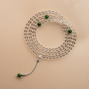 Buddha Stones 108 Beads White Crystal Jade Meditation Bracelet Mala Mala Bracelet BS 18