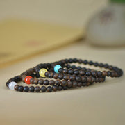 Buddha Stones Agarwood Amber Turquoise Hetian Jade Red Agate Bead Strength Bracelet Bracelet BS 1