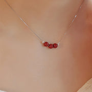 FREE Today: Calm Your Mind Cinnabar Bead Blessing 925 Sterling Silve Necklace