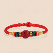 Buddha Stones Year of the Dragon 925 Sterling Silver Chinese Zodiac Cinnabar Auspicious Matches Blessing Bracelet Bracelet BS 13