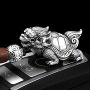 Buddha Stones Dragon Turtle Copper Coin Wealth Key Chain